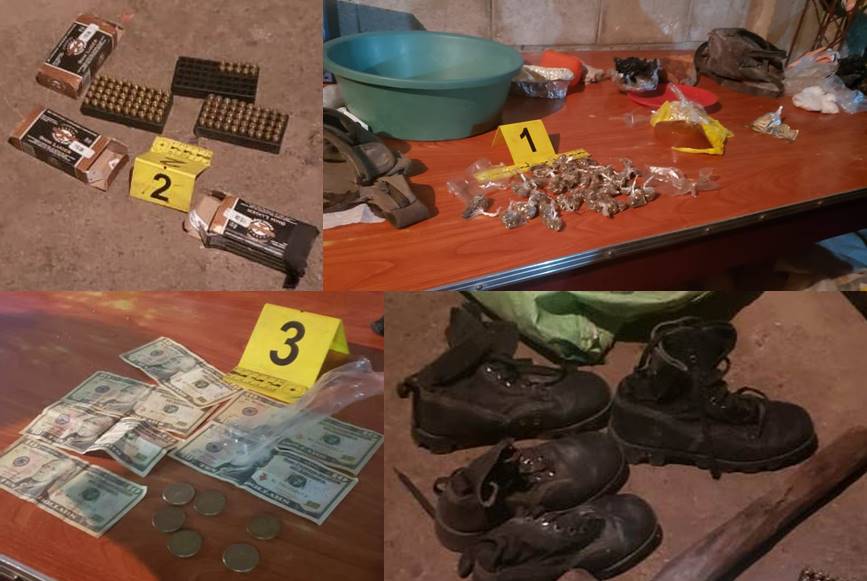 PNC localiza municiones y droga en vivienda en Santa Ana