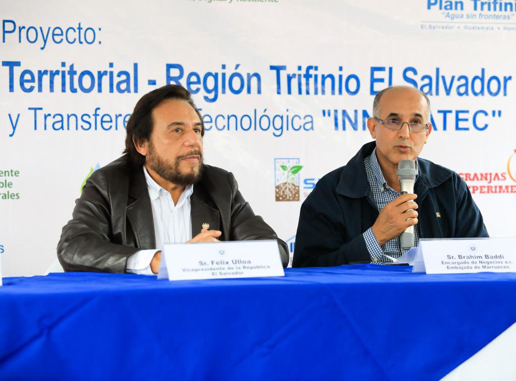 Vicepresidente Ulloa Junto al Encargado de Negocios del Reino de Marruecos, inauguran proyecto: “Gestión Integral del Desarrollo Territorial – Región Trifinio El Salvador”