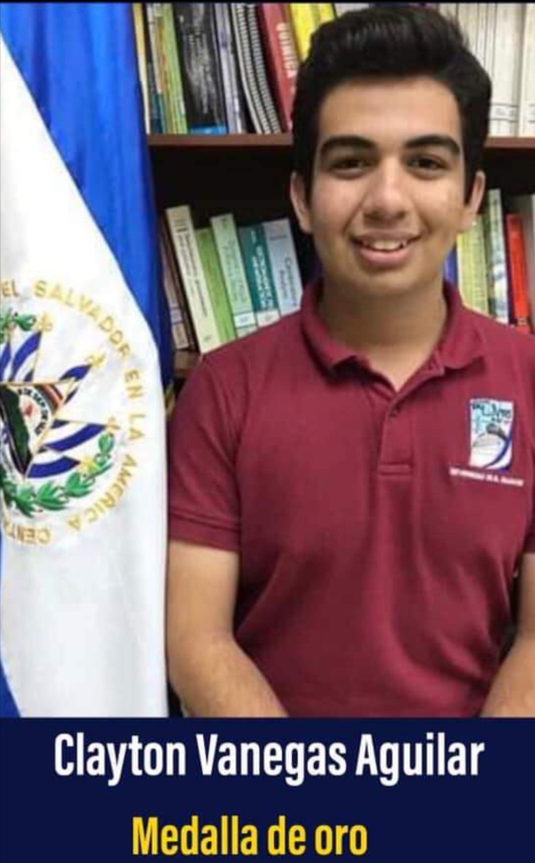 Estudiante del Colegio San José en Santa Ana se trajo uno de los 4 Oros para El Salvador