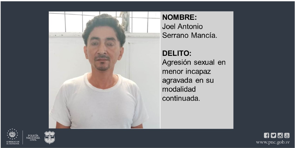 Policía captura a sujeto que abusaba sexualmente de una menor en Ciudad Delgado