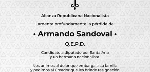 Fallece candidato a diputado por Santa Ana