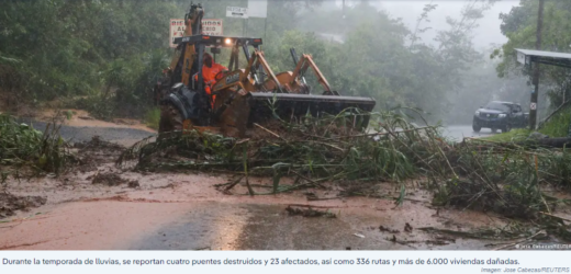 Colapsa acceso a puente de Guatemala en ruta a El Salvador
