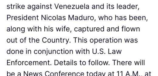 Fin de una era en Venezuela: Nicolás Maduro capturado en operación militar de EE. UU.