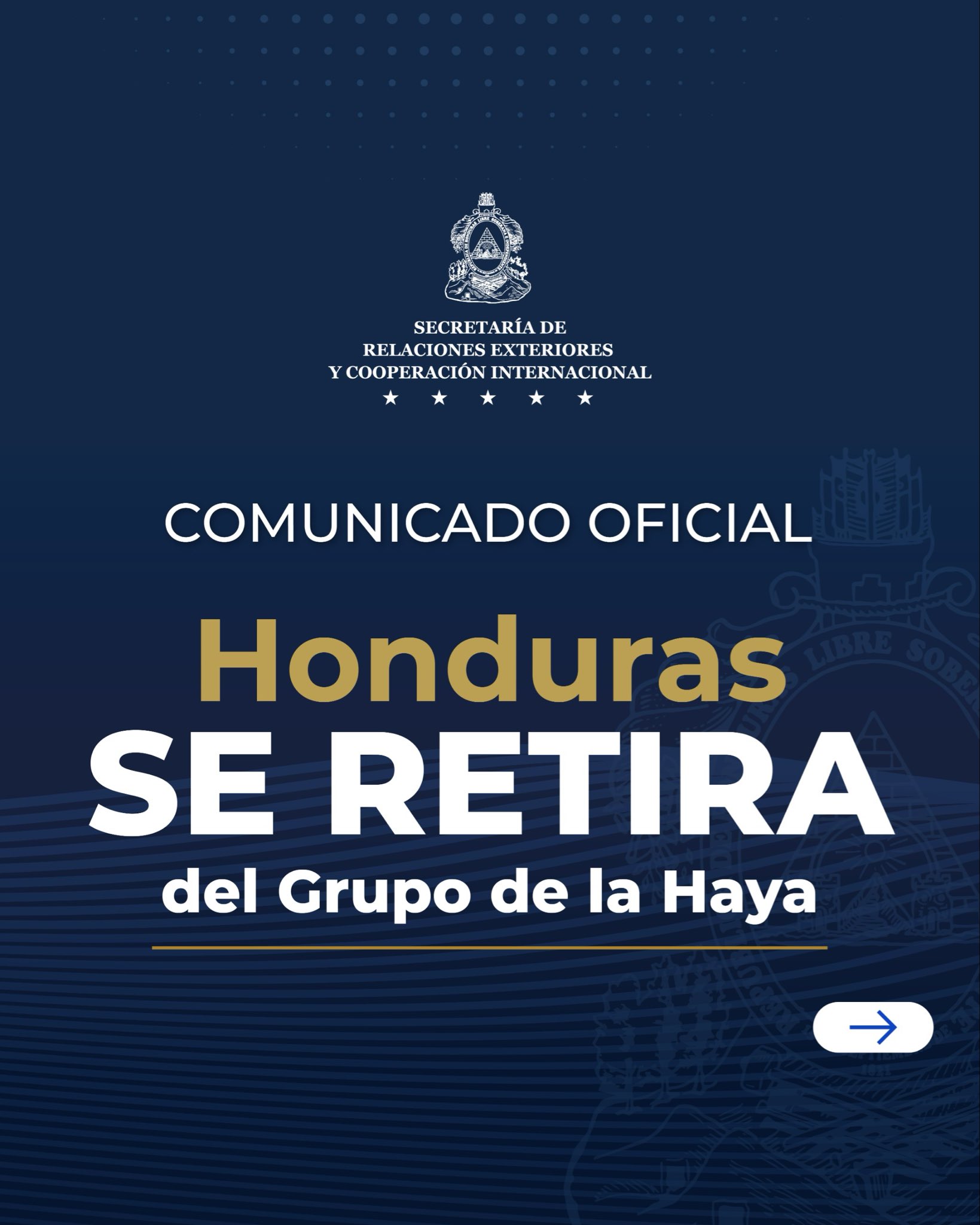 Honduras anuncia su retiro del “Grupo de La Haya” en reafirmación de su soberanía externa
