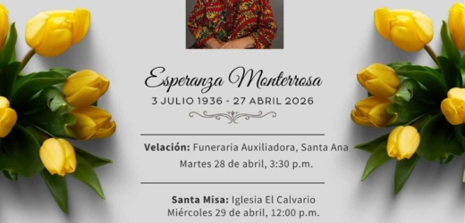Luto en Santa Ana: Fallece Esperanza Monterrosa Castro y Guev