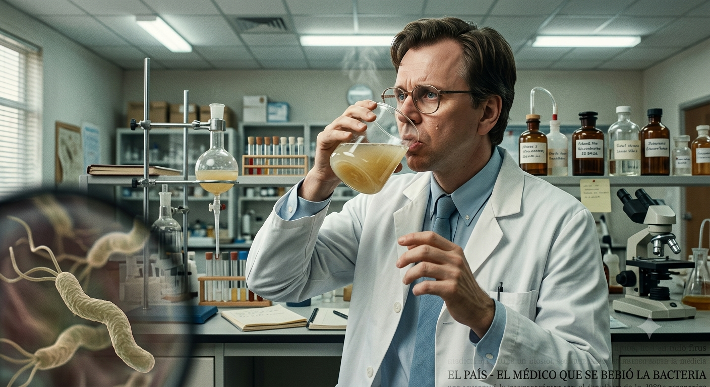 El científico que se bebió una bacteria para demostrar la verdadera causa de la gastritis