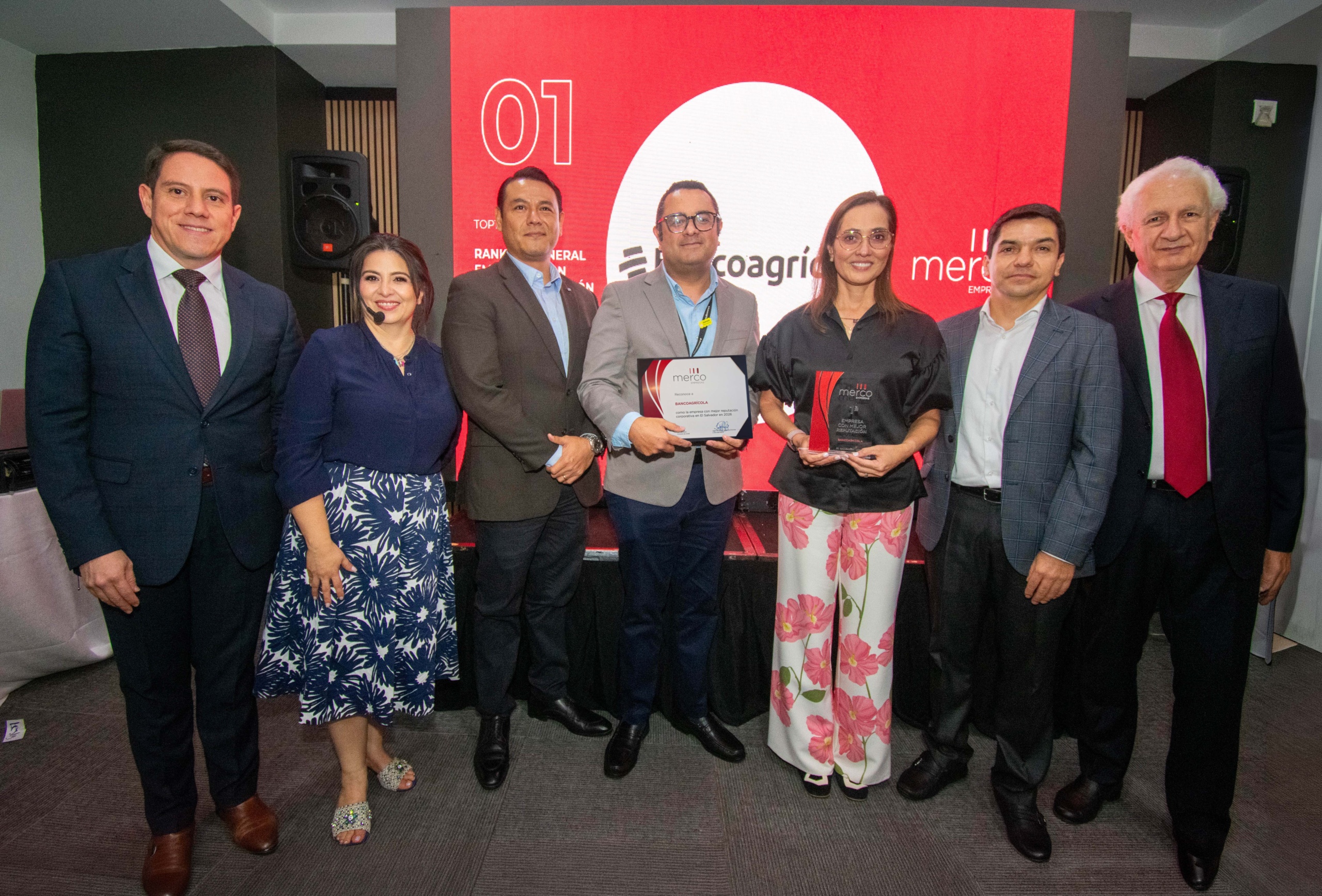 Bancoagrícola es, por segundo año consecutivo, la empresa con mejor reputación de El Salvador, según MERCO
